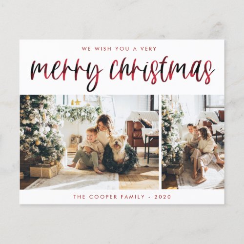 BUDGET Plaid Holiday Photo Card  Modern Christmas Flyer