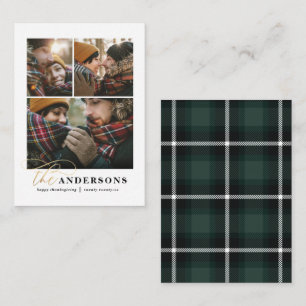budget plaid multi photo thanksgiving holiday card