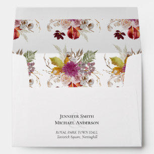 BUDGET Plum Cinnamon Wedding Fall Florals Envelope