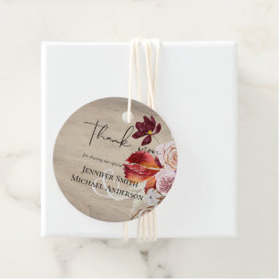 BUDGET Plum Cinnamon Wedding Fall Florals Favor Tags