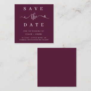 BUDGET Plum Minimalist Save The Date Invitation