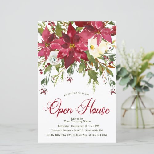 Budget Poinsettia Company Open House Invite