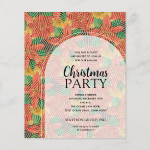 Budget Poinsettias Christmas Party Invitation Flyer