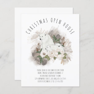 Budget Polar Bear Christmas Open House Invite