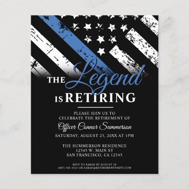 Budget Police Blue Line Law Enforcement Retirement (Front)