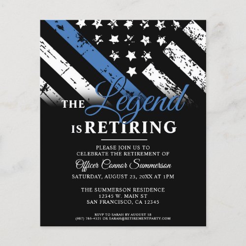 Budget Police Blue Line Law Enforcement Retirement Flyer