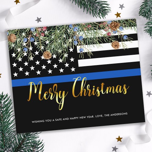 Budget Police Christmas Law Enforcement Postcard