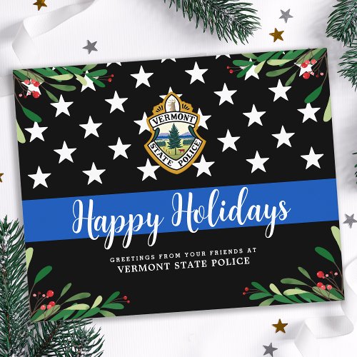 Budget Police Department Christmas Cards Blue Line