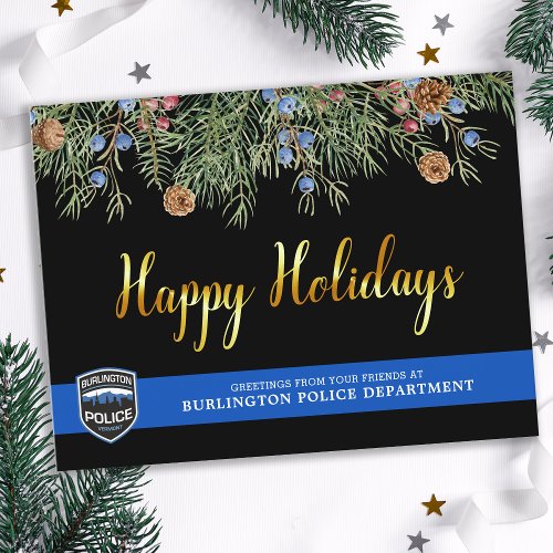 Budget Police Department Christmas Holiday Cards