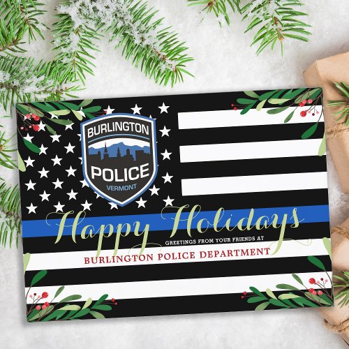 Budget Police Department Christmas Thin Blue Line