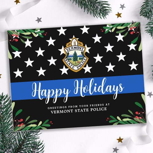 Budget Police Department Christmas Thin Blue Line Postcard