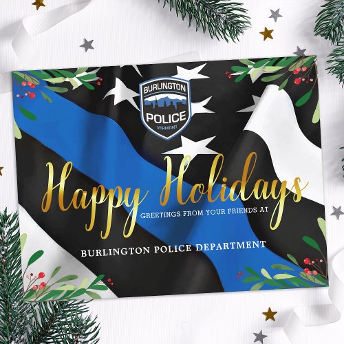 Budget Police Department Thin Blue Line Christmas 