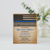 Budget Police Graduation Invitation Thin Blue Line (Standing Front)