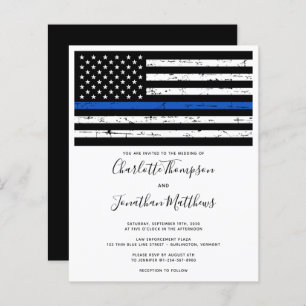 Budget Police Law Enforcement Wedding Invitation