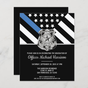 Budget Police Officer Graduation Party Invitation