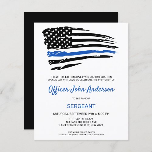 Budget Police Promotion Thin Blue Line Party Invit