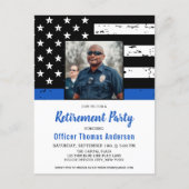 Budget Police Retirement Custom Photo Invitation Postcard (Front)