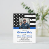 Budget Police Retirement Custom Photo Invitation Postcard (Standing Front)