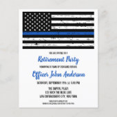 Budget Police Retirement Invitation Thin Blue Line (Front)