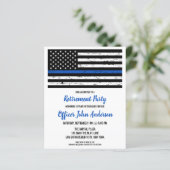 Budget Police Retirement Invitation Thin Blue Line (Standing Front)
