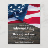 Budget Police Retirement Party American Flag Invit (Front)