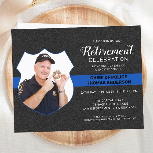 Budget Police Retirement Party Photo Invitation