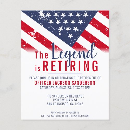 Budget Police Retirement Patriotic Invitation Flyer