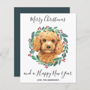 Budget Poodle Dog Elegant Merry Christmas Card