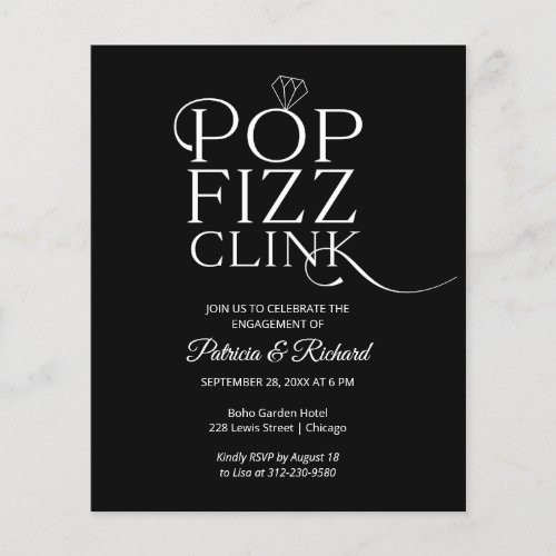 Budget Pop Fizz Clink Engagement Party Invitation