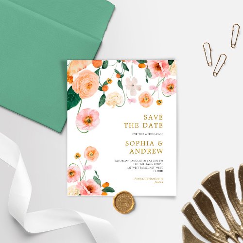 BUDGET Poppies Flowers Wedding Save The Date