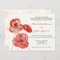 Budget Poppies Modern floral wedding invitations