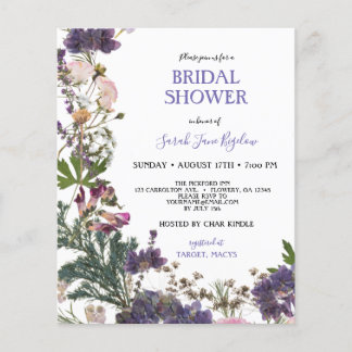 Budget Pressed Wildflower Boho Bridal Shower Flyer