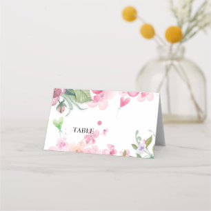 Budget, pretty birthday floral bright colors chic place card