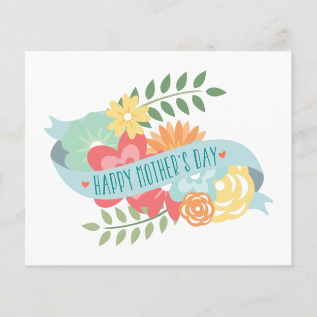 Budget Pretty Cute Florals Mothers Day Card (Front)