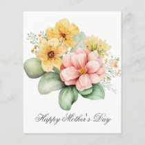 Budget Pretty Watercolor Florals Mothers Day Card