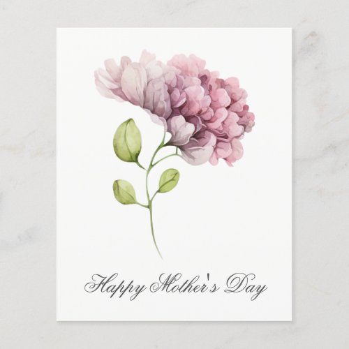 Budget Pretty Watercolor Florals Mothers Day Card