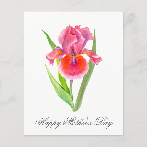 Budget Pretty Watercolor Florals Mothers Day Card