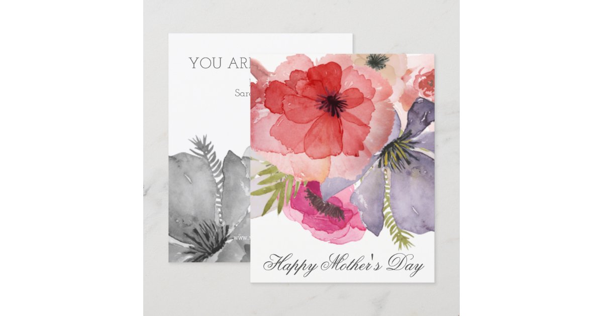 Budget Pretty Watercolor Florals Mothers Day Card | Zazzle