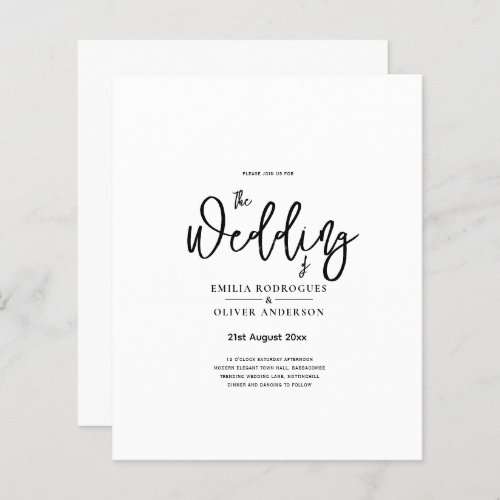 BUDGET Printed OR Digital Download Wedding INVITE