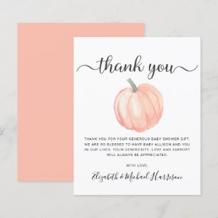 Budget Pumpkin Baby Shower Thank You Card