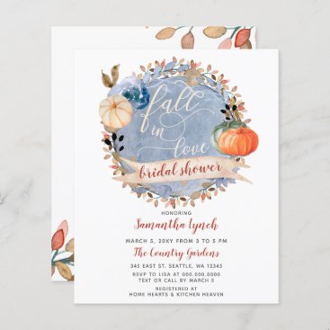 Budget Pumpkin Bridal Shower Invitation