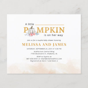 Budget Pumpkin Couples Baby Shower Invitation