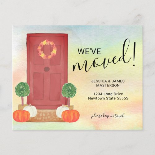 Budget Pumpkin Door Weve Moved Fall Moving Card 