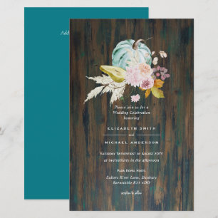 BUDGET Pumpkin FALL Thanksgiving Wedding Invite A9