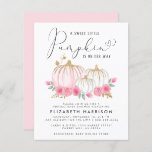 Budget Pumpkin Floral Baby Girl Virtual Shower