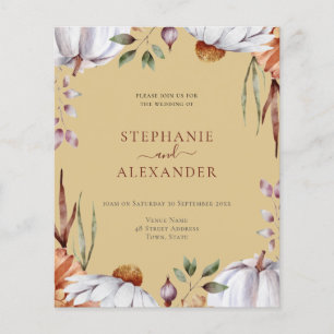 Budget Pumpkin Floral Wedding QR Code Invitation