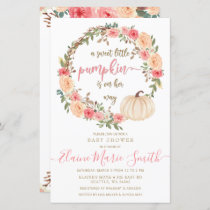 Budget Pumpkin Pink Girl Baby Shower Invitation