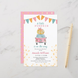 Budget Pumpkin Pink Gold Polka Dot Car Baby Shower