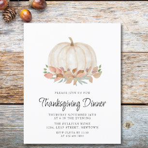 Budget Pumpkin Thanksgiving Dinner Invitation 