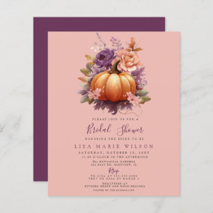 Budget Pumpkins Fall Bridal Shower Invitations